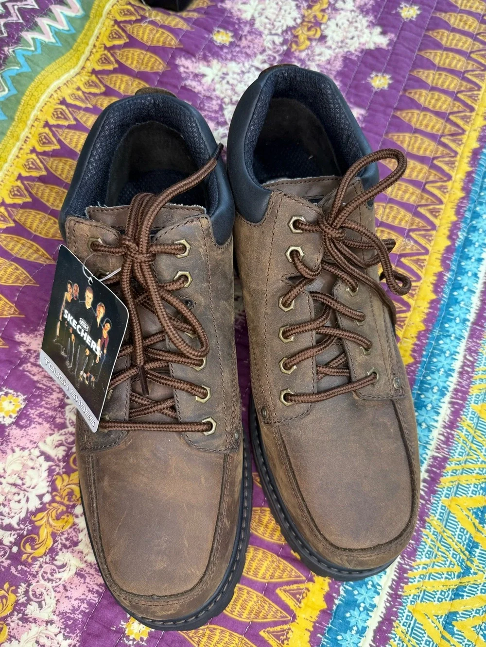 New with tags Vintage Skechers Leather Brown “Tough Shoes” size 12